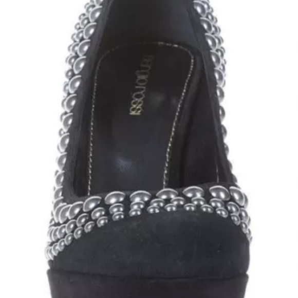 SERGIO ROSSI Suede Studded Brown Platform Pump 9-9.5 EU 39.5, NIB - Picture 6 of 12